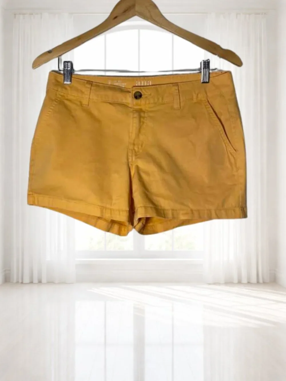 a.n.a. Orange Creamsicle Mid-Rise Shortie Shorts Stretch Size 6 Summer Pastel - Picture 2 of 11